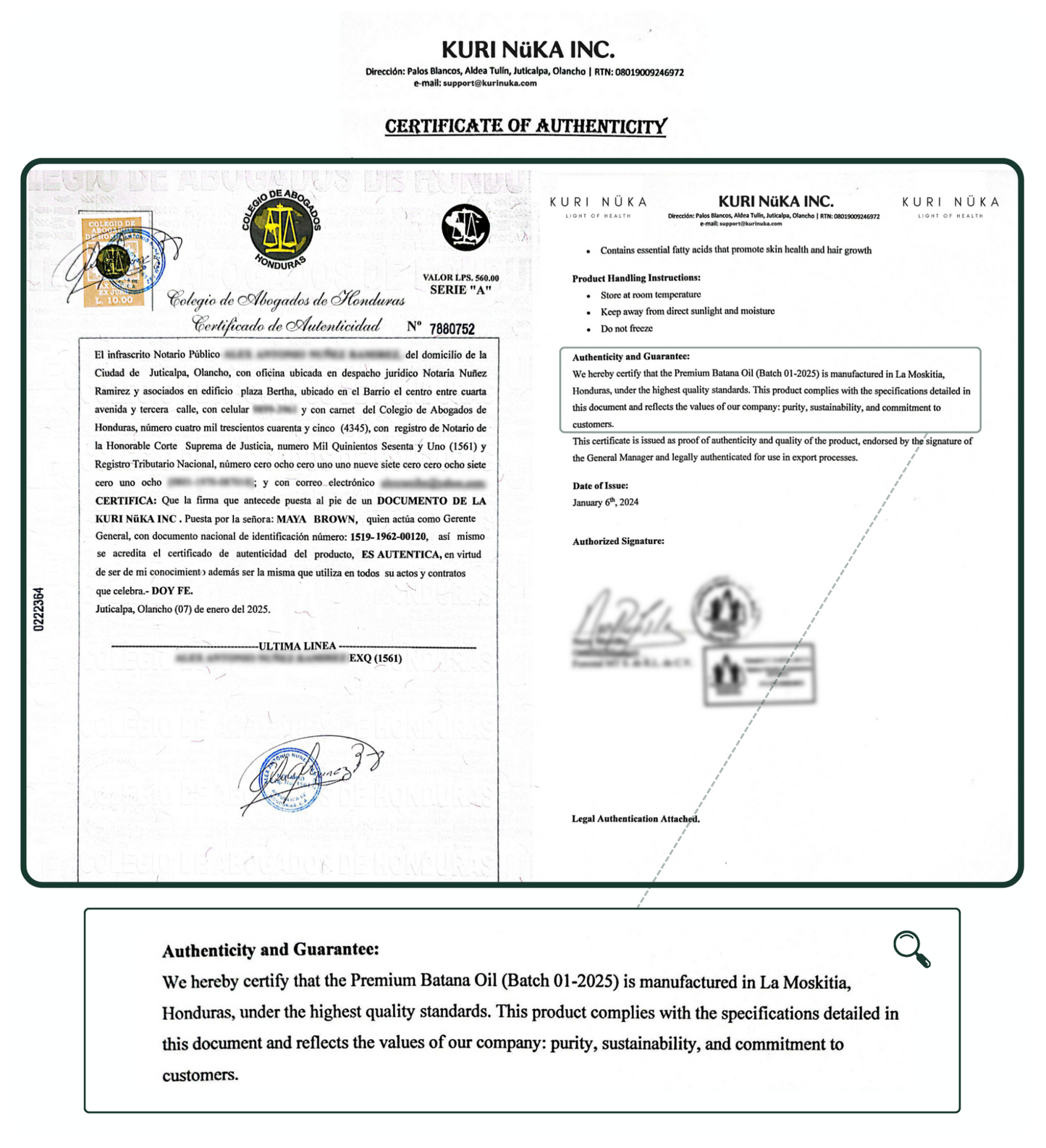 ACEITE BATANA PARA CABELLO SALUDABLE - KURI NUKA