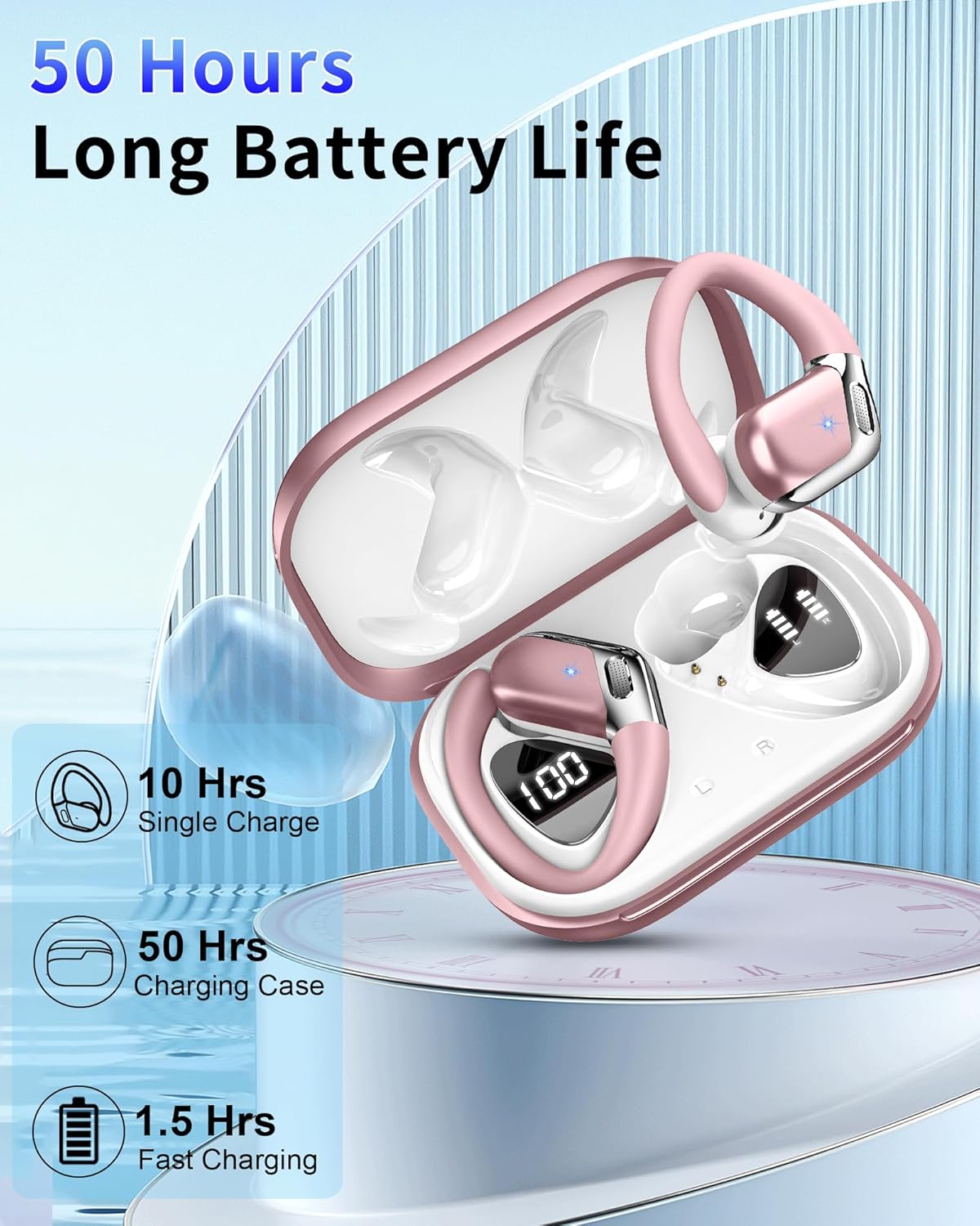 AURICULARES INALAMBRICOS TRADUCTORES, BX28 AURICULARES BLUETOOTH 5.3 CON HIFI ESTÉREO Y CANCELACION RUIDO