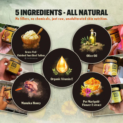 MRA EVIL GOODS BÁLSAMO DE SEBO DE RES x 113 ML CON MIEL DE MANUKA Y SIN PARABENOS