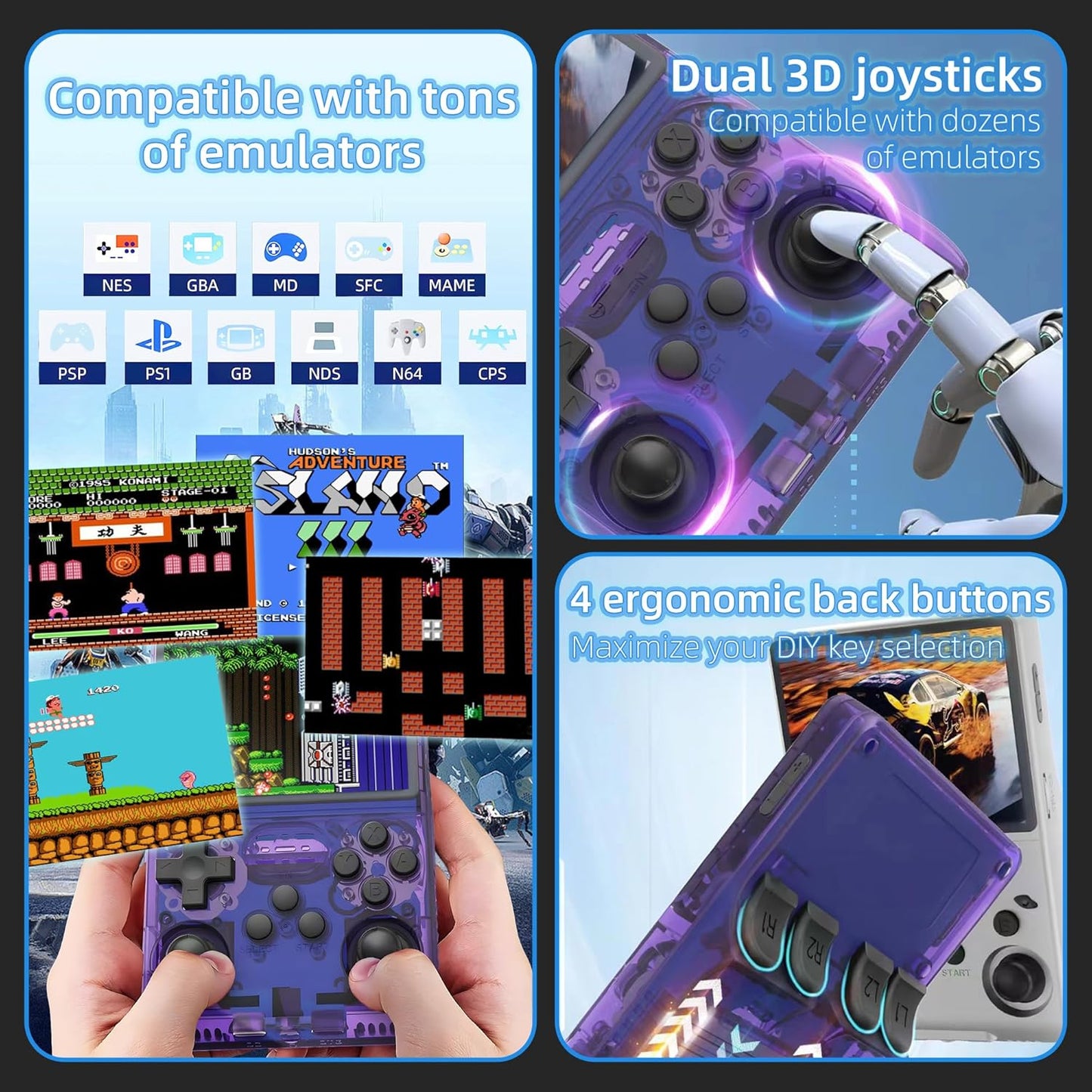 MINI CONSOLA DE VIDEO JUEGOS RETRO RECARGABLE CON + DE 15.000 JUEGOS EN HD