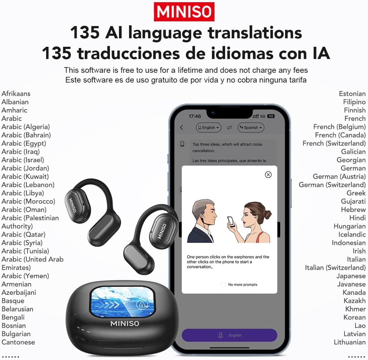 AURICULARES INTELIGENTES CON TRADUCION EN TIEMPO REAL Y 32 HORAS DE BATERIA