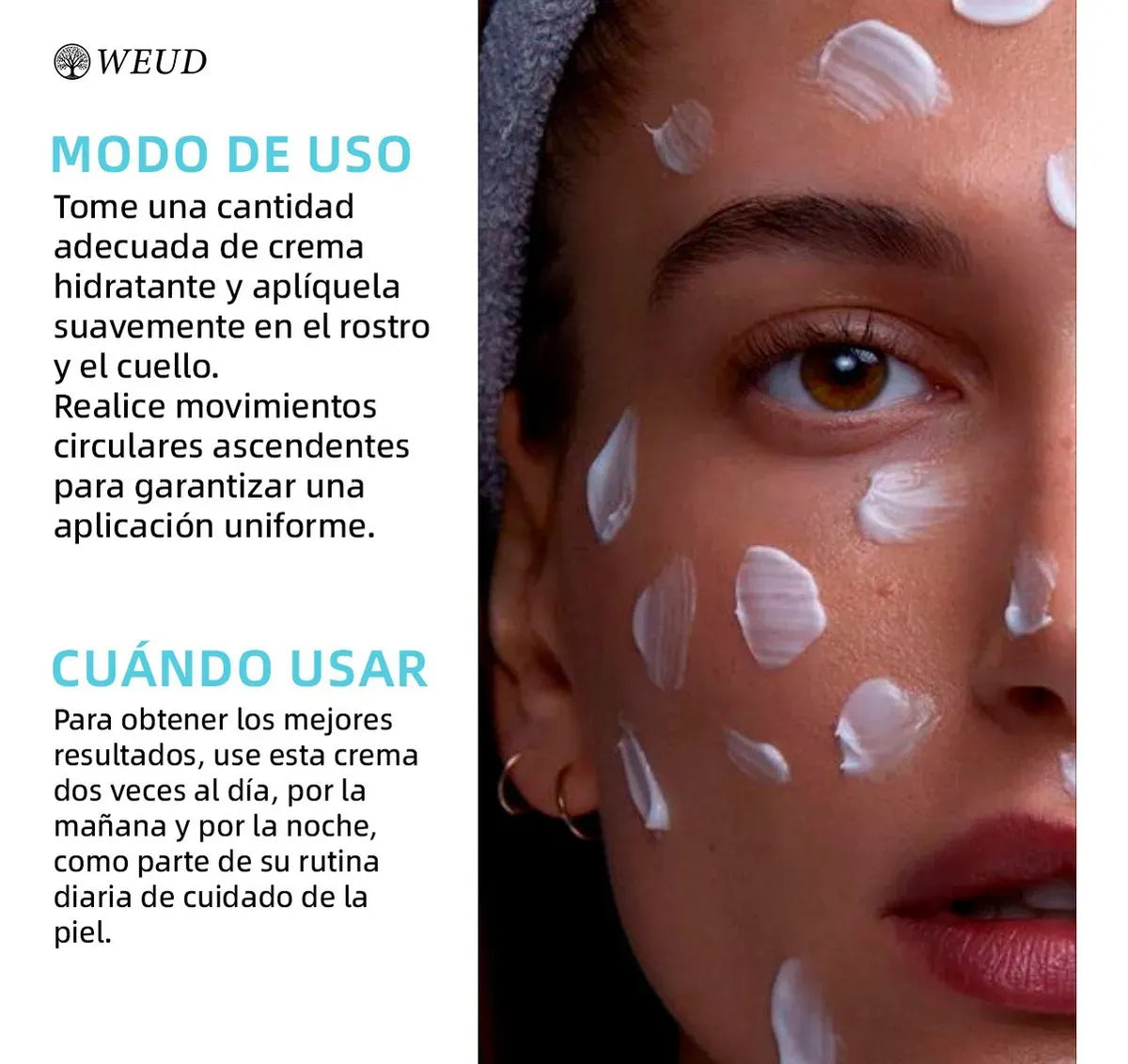 WEUD CREMA HIDRATANTE + PIEL SUAVE, HIDRATADA Y SIN ARRUGAS