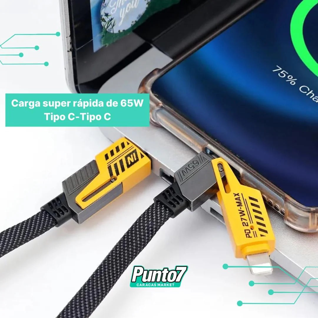 CABLE MULTIFUNCIONAL PARA TODO TIPO DE CELULAR - CARGA RÁPIDA
